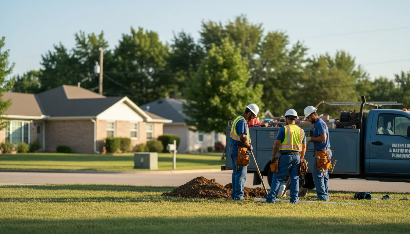 Residential water line and bathroom plumbing service in Montrose, IA